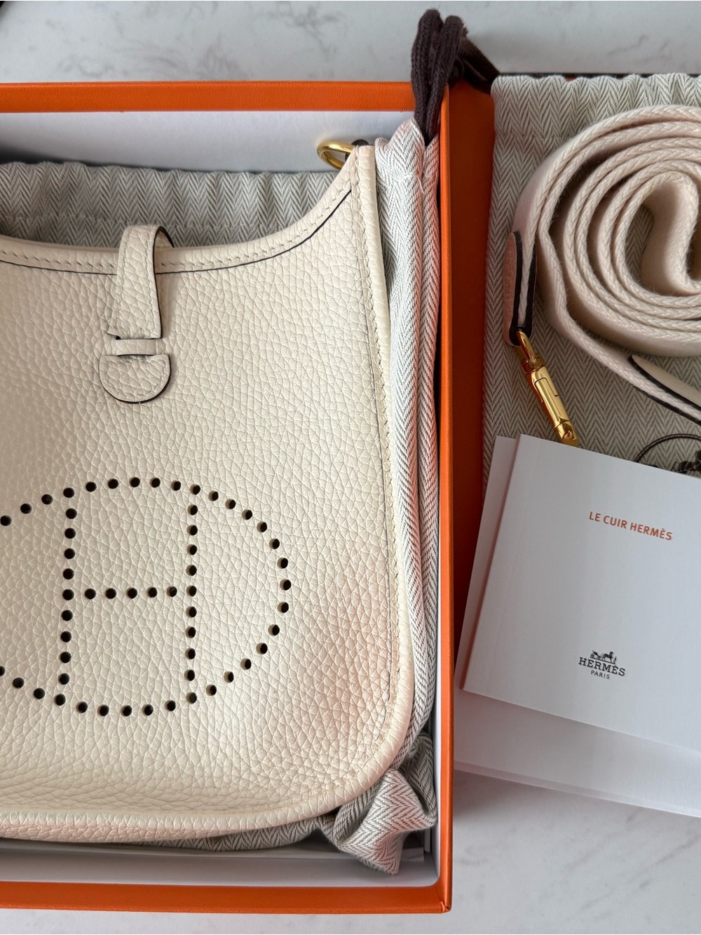 Hermes Evelyne II Mini Crossbody Bag in Clemence